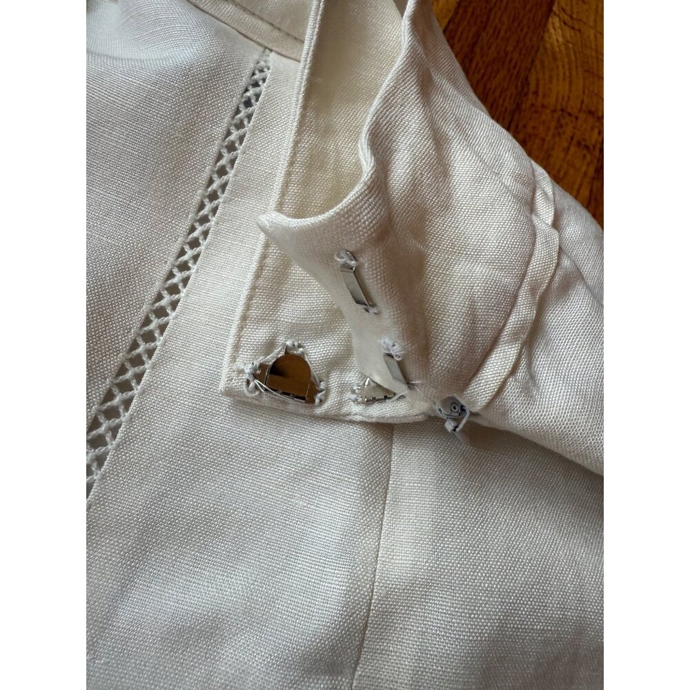 Jones Wear White A-Line Skirt Linen Blend Classic Preppy Elegant Vacation 14 - Picture 3 of 12